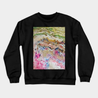 Pink blue tan and green abstract Crewneck Sweatshirt